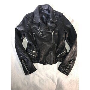 Women's Black Textured Leather Asian Styled Multi Zipper Y2K Motorcycle Jacket